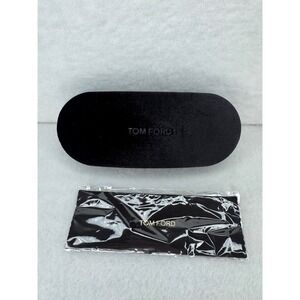 Tom Ford Sunglasses Case Black Velvet Hard Shell with Cleaning Cloth NEW